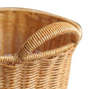 DimyFew Desktop Storage Basket Woven Storage Basket with Handles, Multipurpose Flower Basket, Home Storage for Tabletop Cabinet Home, L