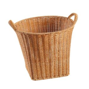 dimyfew desktop storage basket woven storage basket with handles, multipurpose flower basket, home storage for tabletop cabinet home, l