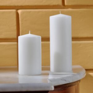 Simply Soson 2.5x6 inch White Pillar Candles, White Candles, Set of 6 White Pillar Candles Bulk 2.5x6, Emergency Candles, Tall Candles, Wax Candle, Unscented Candles, Candle Pack Cone Tip White Pillar