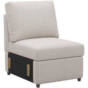 belffin velvet middle module seat for modular sectional sofa couch armless single seat module sofa chair beige