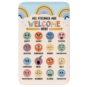 Feelings Chart Rug, Mental Health Rug, Classroom Rugs, Classroom Rugs Elementary, Classroom Furniture Elementary, Abc Floor Mat Anti-skid Rug for School & Learning Area, Student Colorful Rug (3x5ft)