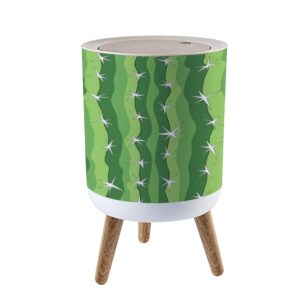 trash can with lid cactus pattern texture mexican saguaro tile plant seamless close up garbage can round waste bin press cover dog proof wastebasket for kitchen bathroom living room nursery 1.8gal