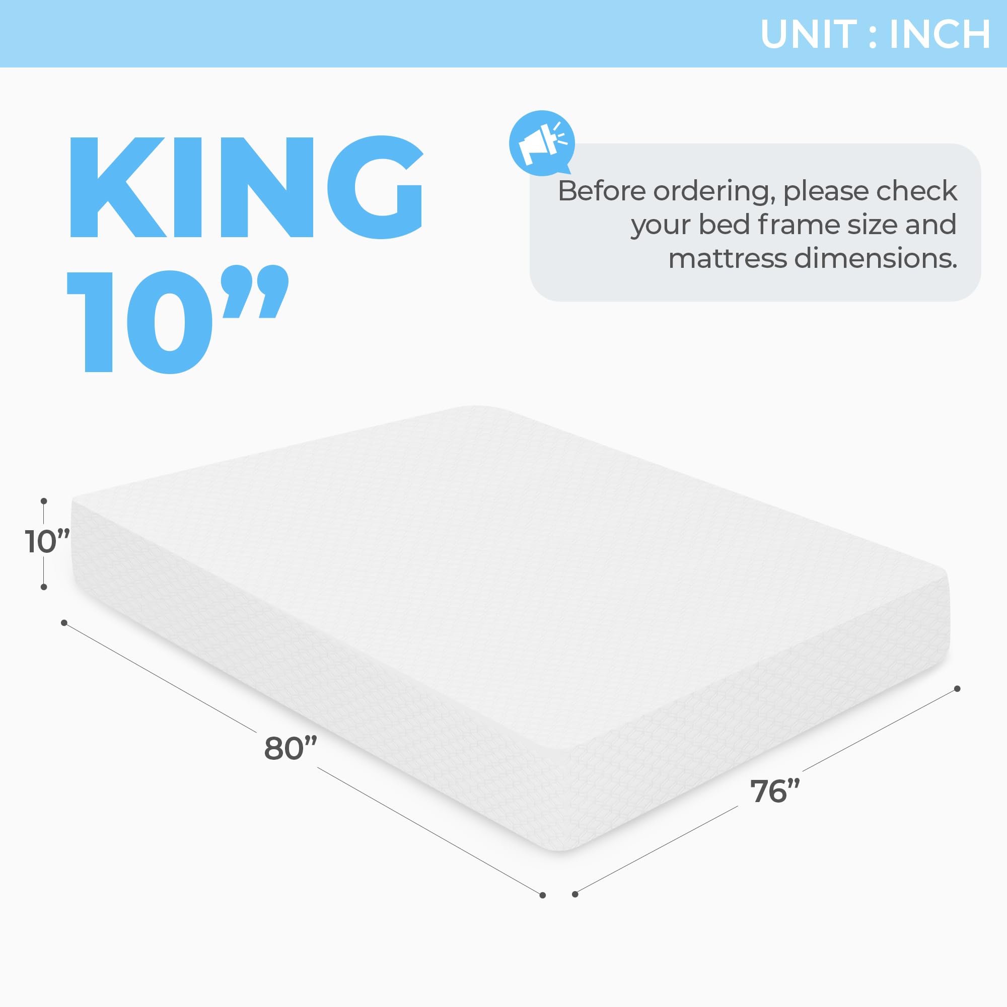 NEO SLEEP 10 Inch King Cooling Gel Memory Foam Medium Firm Mattress Cool Sleep Pressure Relief CertiPUR-US Certified Mattress-in-a-Box Kids and Adults No Fiberglass (King, 10 in)