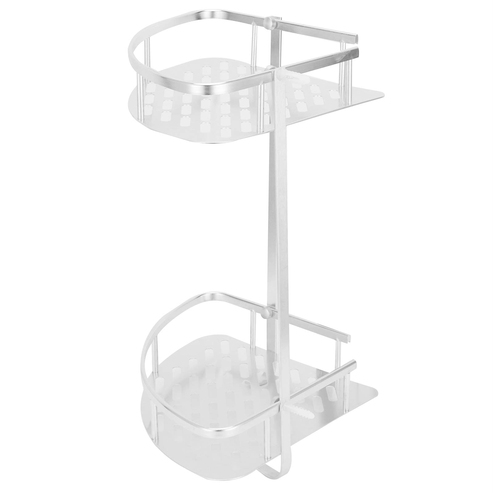 Corner Shower Caddy, 2 Tier Shower Corner Shelf Wall Mounted Aluminum Bathroom Shelves Shelf Organiser Triangular Shower Caddy Basket