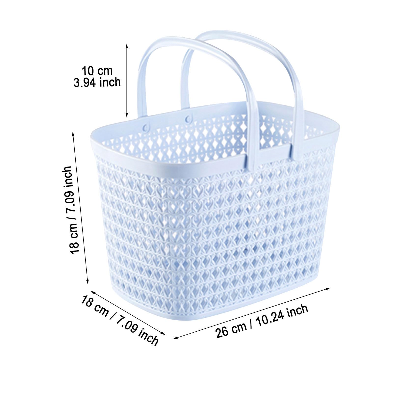 Bagmrteho Portable Shower Caddy Basket,Portable Shower Caddy Tote Plastic Storage Basket with Handle Box Organizer Bin for Bathroom,Pantry,Kitchen,College Dorm,Closet,Garage