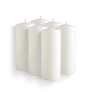 simply soson 2.5x6 inch white pillar candles, white candles, set of 6 white pillar candles bulk 2.5x6, emergency candles, tall candles, wax candle, unscented candles, candle pack cone tip white pillar