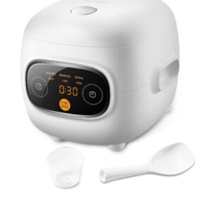 COMFEE' Mini Rice Cooker 4 Cups Cooked/2 Cups Uncooked, Portable Non-Stick rice maker, 24 hours Timer Delay, 6 Functions, Fast Cooker, Brown Rice, Oatmeal, White