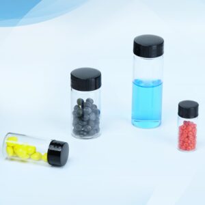 30ml Clear Small Glass Vials with Screw Caps, Small Vials for Essential Oil, Leak-Proof Sample Vials with Lids(10pcs)