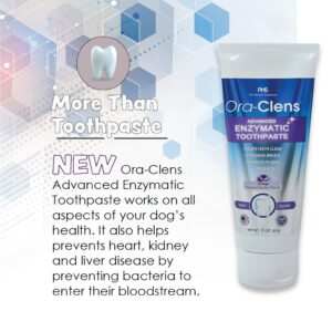 Ora-Clens Advanced Enzymatic Toothpaste – Safe and Natural Dog Oral Care Toothpaste – Freshens Breath, Fights Plaque and Reduces Tartar – Tasty Peanut Butter Flavor – 3 Oz