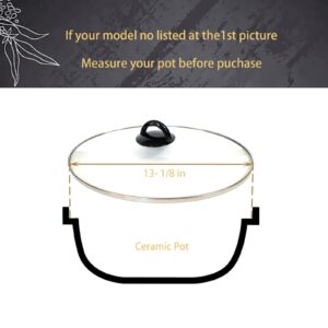 8 qt oval glass lid replacement for slow cooker, fit with Crock pot Hamilton beach 8 qt Slow cooker