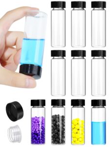 30ml clear small glass vials with screw caps, small vials for essential oil, leak-proof sample vials with lids(10pcs)