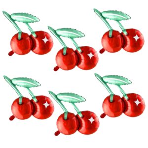 6pcs cherry balloons,20 inch cherry fruit balloons for fruit cherry theme birthday wedding baby shower party decoration