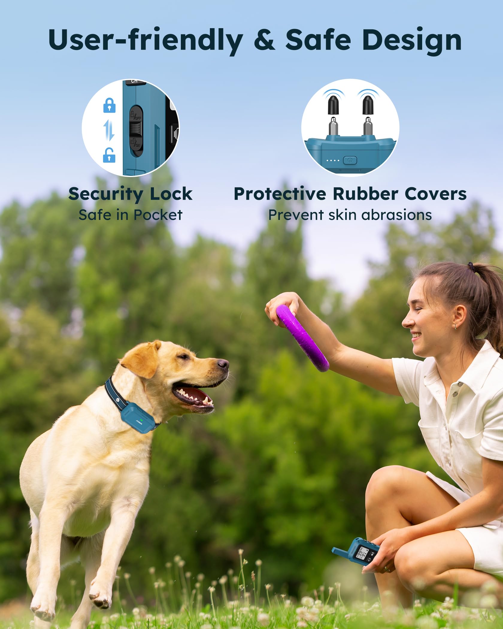 Jugbow Dog Shock Collar 2 Dogs - 4200FT Dog Training Collar with Remote, IPX8 Waterproof E Collar for Dogs Training Rechargeable Collars for Large Medium Small Dogs (10-120lbs)