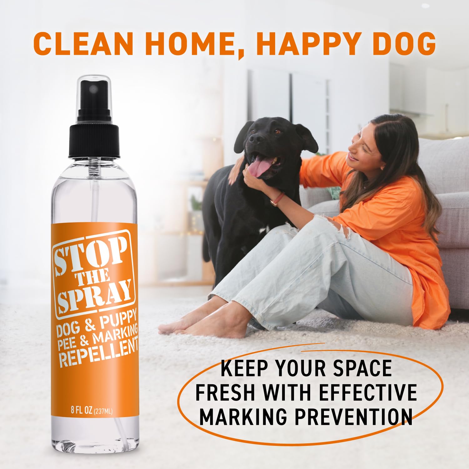 EBPP Stop the Spray - Dog & Puppy Pee Marking Repellent - Pet Training Spray - Puppy Potty Training Spray for Dogs - Dog Pee Stopper - Pee Deterrent for Dogs - No Marking Spray for Dogs Indoor 8oz