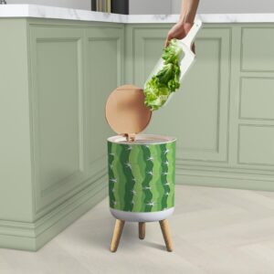 Trash Can with Lid cactus pattern texture mexican saguaro tile plant seamless close up Garbage Can Round Waste Bin Press Cover Dog Proof Wastebasket for Kitchen Bathroom Living Room Nursery 1.8gal