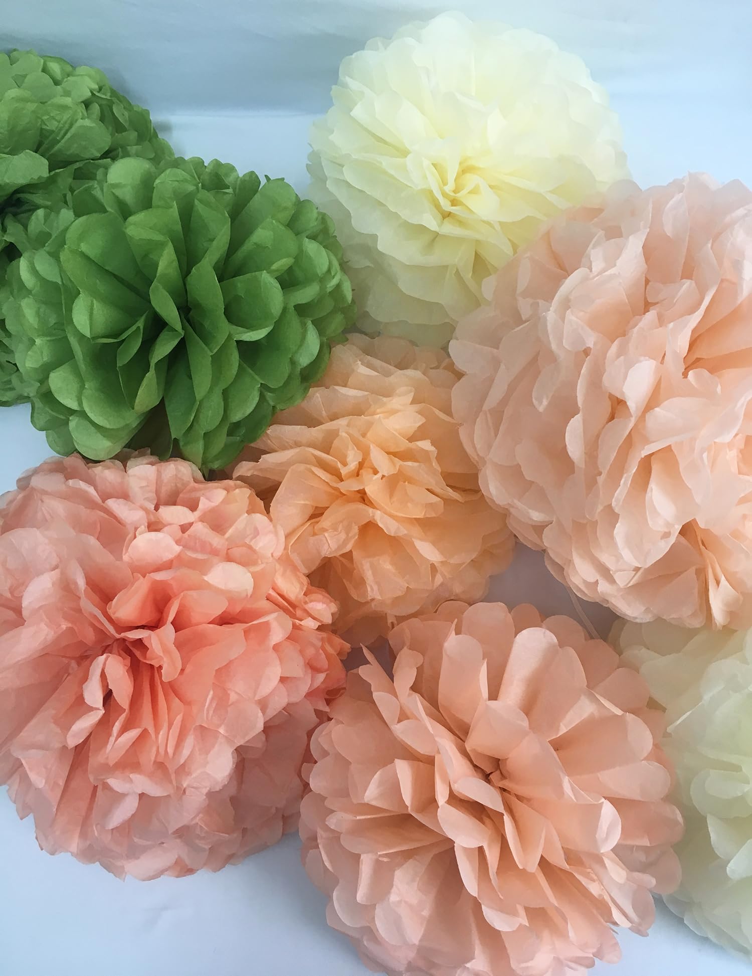 Bridal Shower Decorations Sage Green - Peach Olive Green Boho Bachelorette Party Decorations with Balloons Tissue Paper Flower Pompoms and Tassel Garland (Sage green + Peach)