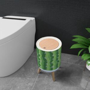 Trash Can with Lid cactus pattern texture mexican saguaro tile plant seamless close up Garbage Can Round Waste Bin Press Cover Dog Proof Wastebasket for Kitchen Bathroom Living Room Nursery 1.8gal