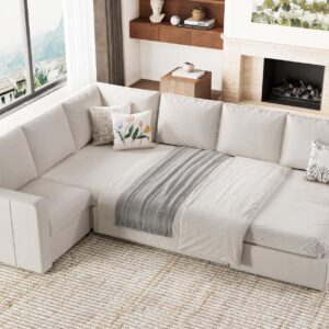 Belffin Velvet Middle Module Seat for Modular Sectional Sofa Couch Armless Single Seat Module Sofa Chair Beige