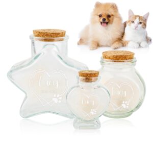 Personalized Pet Fur Memorial Jar,Memorial Bottle for Pet Hair,Custom Pet Fur Memorial Fur Keepsake with Pet Name, Pet Memorial Urn Glass Bottles,Loss of Dog Cat Sympathy Gifts for Pet Lovers