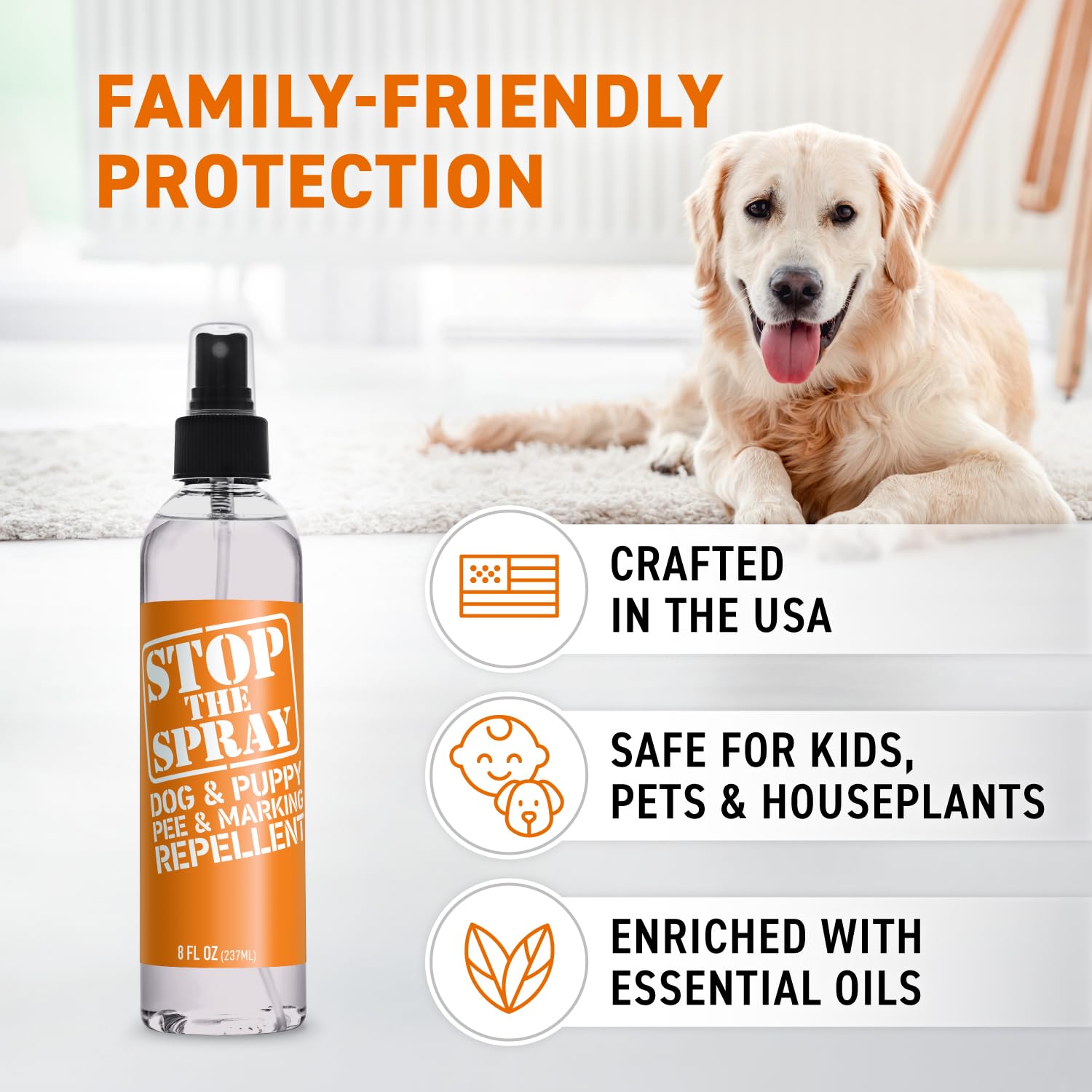 EBPP Stop the Spray - Dog & Puppy Pee Marking Repellent - Pet Training Spray - Puppy Potty Training Spray for Dogs - Dog Pee Stopper - Pee Deterrent for Dogs - No Marking Spray for Dogs Indoor 8oz