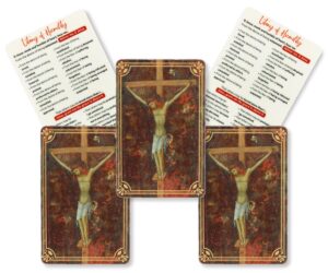 pack of 5 - litany of humility prayer cards - catholic prayer cards, wallet size holy cards (2.1" x 3.3") - made in italy