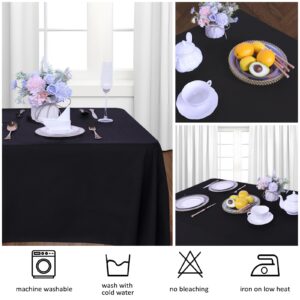 8 Pack Black Tablecloths 60x102 Inch Table Cloths for 6 Foot Rectangle Tables, Wrinkle Resistant Washable Rectangular Fabric Table Cover for Dining Wedding Banquet Camping Party