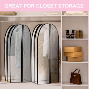 Garment Bags for Closet Storage 10" Gusseted Clear Suit Cover Bags 43" Hanging Clothes Bags Moth Proof Clothing Cover for Coats Jackets Dresses Shirts