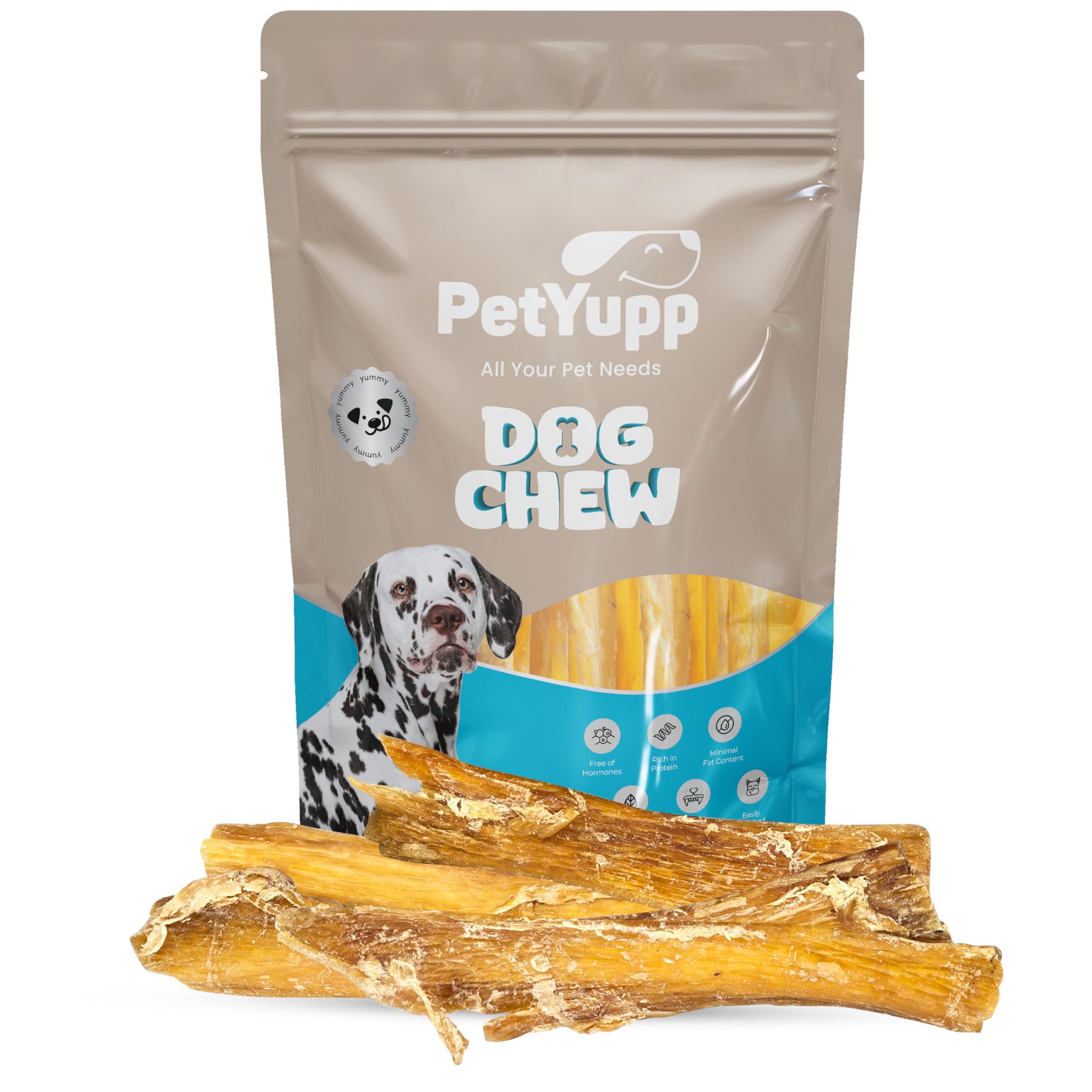 PetYupp Water Buffalo Paddywack Dog Chews – 12 Pack – All-Natural, High-Protein, Low-Fat & Easy-to-Digest Dog Treats – for Small to Large Dogs and Teething Puppies - Rawhide-Free & No Additives