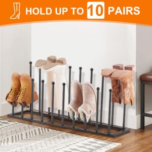 Housen Solutions Boot Rack Organizer for Tall Boots, Large Capacity 10 Pairs Metal Free Standing Shoe Boots Racks, Black Shoes Boot Organizer Holder Stand for Closet, Entryway, Garage, Porch