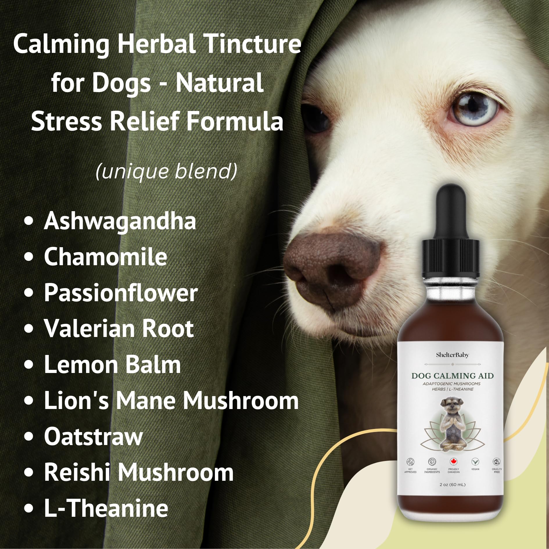 ShelterBaby Calming Herbal Extract for Dogs, dark brown