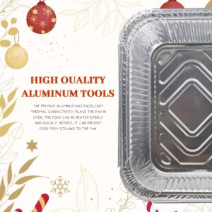 MorTime Christmas Aluminum Pans with Lids, 56 Pcs Disposable Foil Pans with Christmas Themed Lids Foil Food Containers for Leftovers Holiday Treats