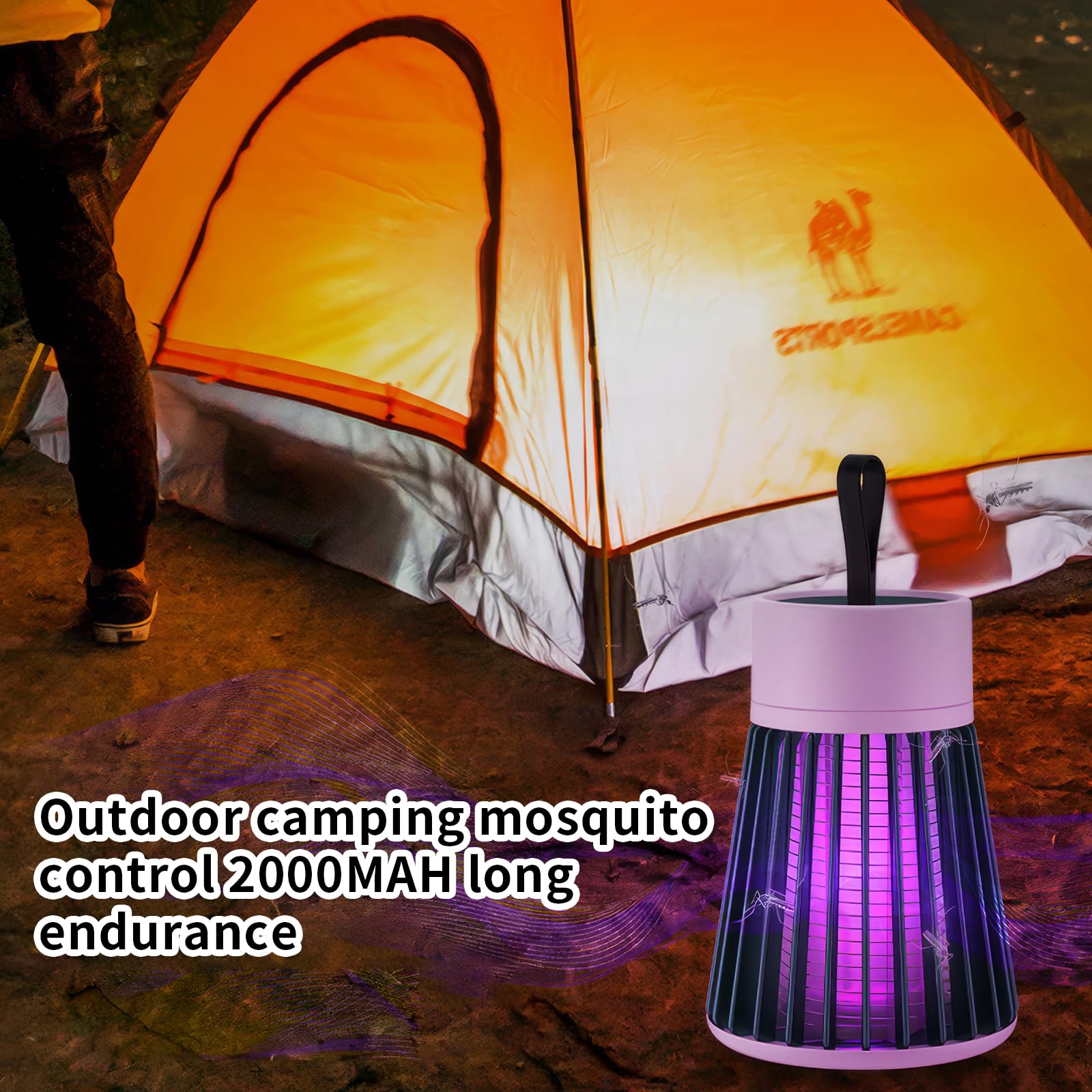 Mozz Guard Mosquito Zapper 2024, Mozzguard 2.0, New Generation Portable Cordless, USB Charing and Low Noise, for Indoor, Home Garden, Camping, Picnic (Grey-2Pcs)