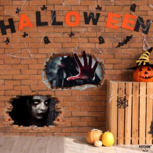 KatchOn, 3D Halloween Wall Decals - Large 24 Inch, Pack of 2 | Scary 3D Halloween Wall Stickers, Halloween Decorations Indoor | Halloween Stickers, Halloween Wall Decorations | Halloween Decorations