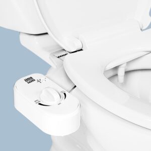 tushy happy (basic toilet seat bidet attachment) | non-electric, adjustable nozzle, stream & pressure. (easy 10-minute install, no plumbing or electric required), save toilet paper & trees!