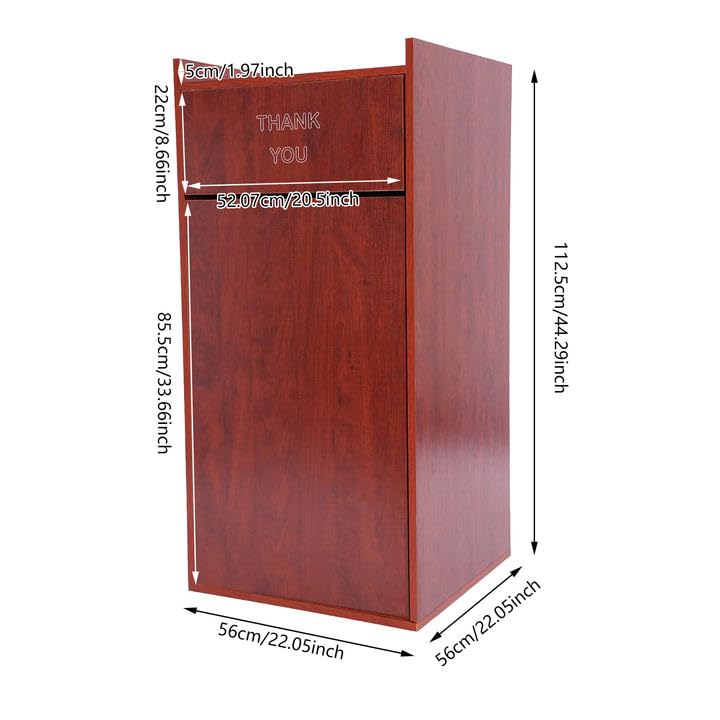 LOYALHEARTDY Restaurant Trash Can Cabinet Wood Commercial Trash Can 30L Trash Bin Cabinet Garbage Receptacle Indoor with Tray Holder for Restaurants Cafeterias Kitchen Mahogany