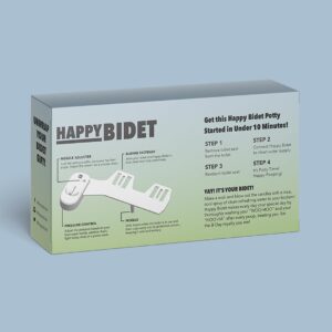 TUSHY Happy (Basic Toilet Seat Bidet Attachment) | Non-Electric, Adjustable Nozzle, Stream & Pressure. (Easy 10-Minute Install, No Plumbing or Electric Required), Save Toilet Paper & Trees!