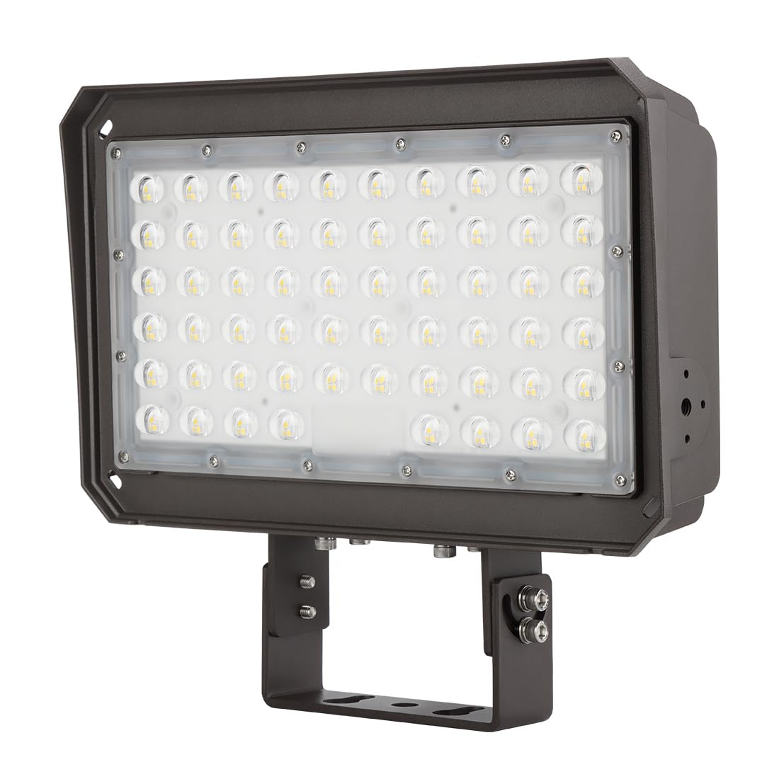 Xbuyee 150W LED Flood Light with Dusk-to-Dawn Photocell, 130lm/W 5000K Daylight 100-277V IP65 Waterproof, 150W-100W-75W Adjustable, LED Parking Lot Light with Trunnion Mount, ETL