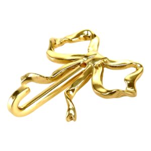 BinaryABC Gold Bow Wall Hooks Brass Coat Hooks Kitchen Hook Towel Hook Clothes Hook Key Holder Hat Hooks,65mm