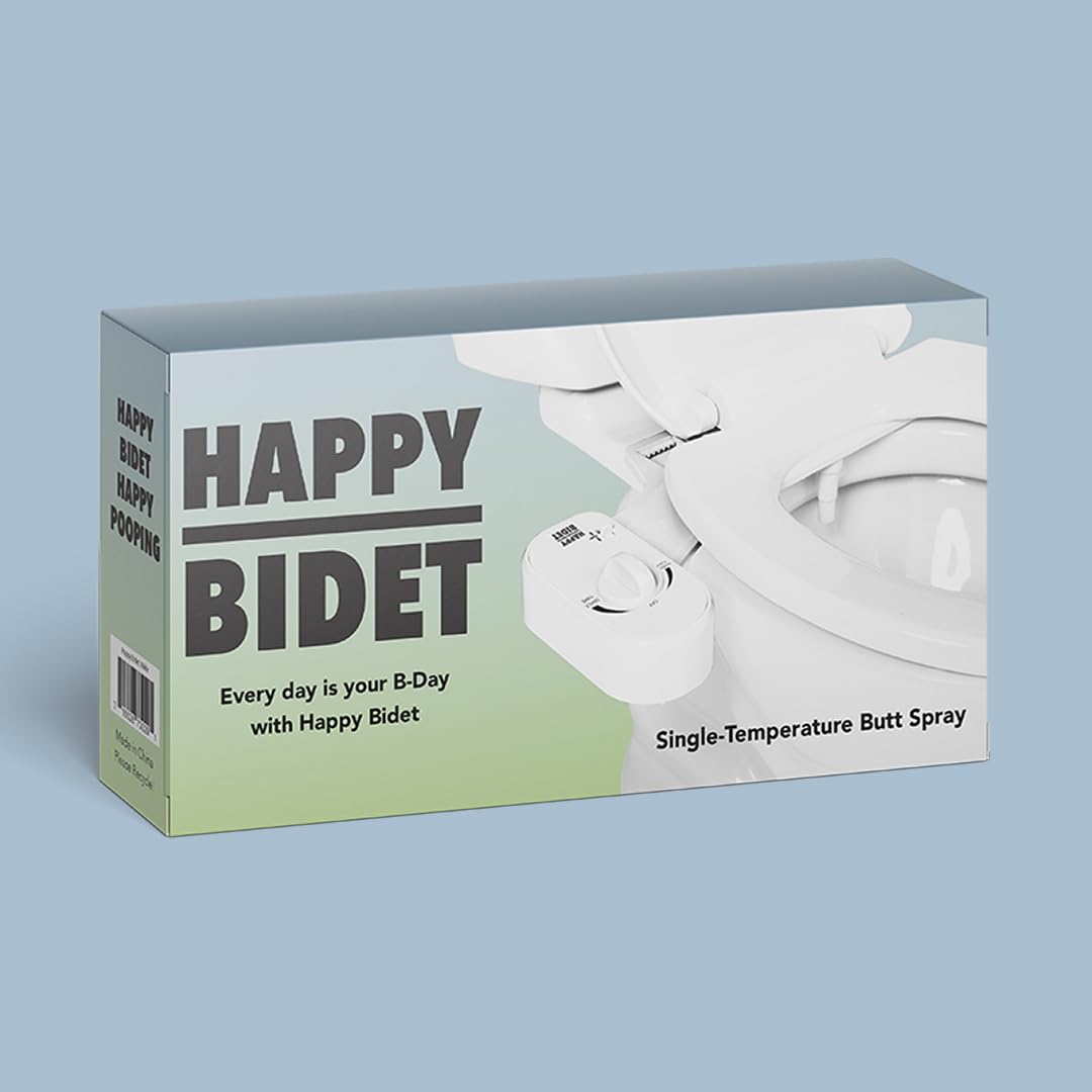 TUSHY Happy (Basic Toilet Seat Bidet Attachment) | Non-Electric, Adjustable Nozzle, Stream & Pressure. (Easy 10-Minute Install, No Plumbing or Electric Required), Save Toilet Paper & Trees!