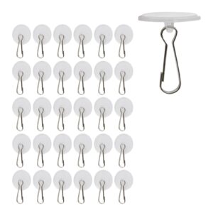 farboat 30pcs 1.18in self-adhesive ceiling hooks with 1.02in binding rings, transparent seamless wall hooks for christmas party wedding birthday decoration