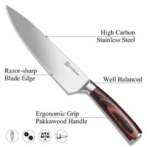 KEEMAKE Knife Set Kitchen Knives - 1.4116 High Carbon Stainless Steel Professional Chef Knife Set of 3 - Razor Sharp Japanese Cooking Knife