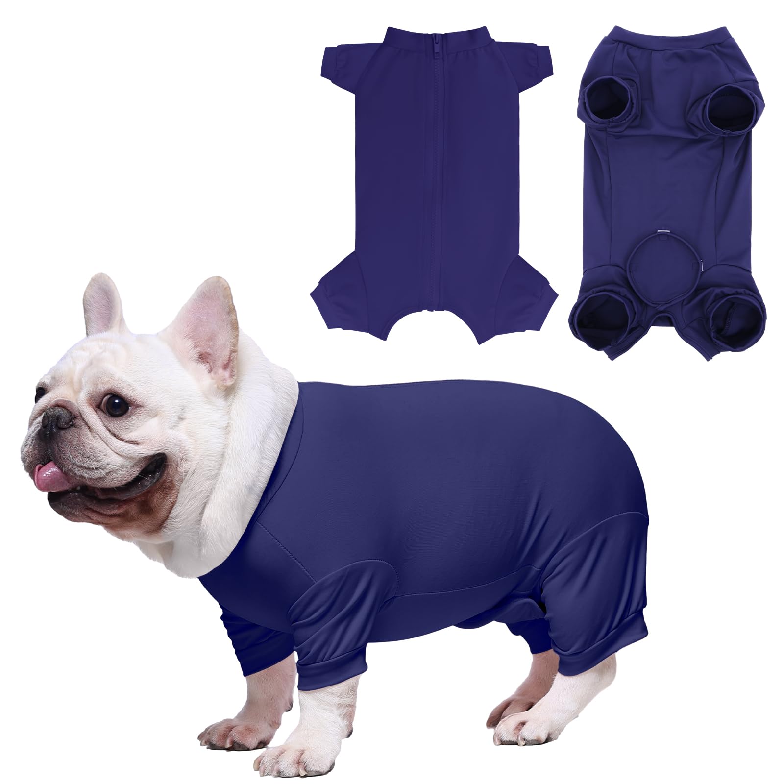 UNIPUP Dog Surgery Recovery Suit After Spay, Blue Dogs Surgical Recovery Suit, Highly-Stretchy Dog Onesie, Pet After Surgery Wear Substitute E-Collar & Cone