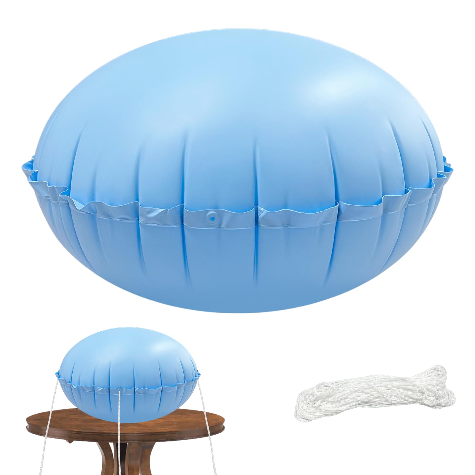 YEXEXINM 4FT Dome Patio Furniture Cover Airbag, Patio Table Cover Air Pillow, Inflatable Airbag for Patio Table Covers, 4FT Dia Air Bag Pillow with 49.5ft Drawstring UV Resistant, Water Resistant