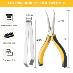 Fish Bone Pliers Tweezers Kit for All Kind of Fish Stainless Steel Fish Deboning Tools 2pcs