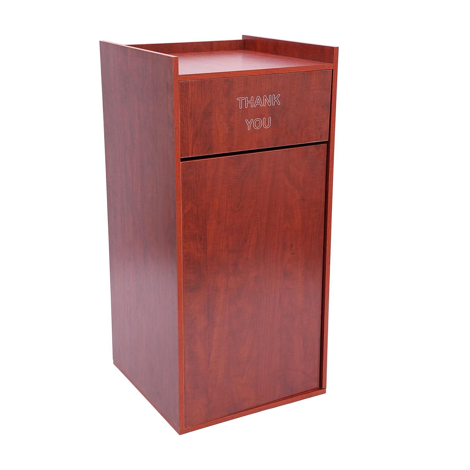 LOYALHEARTDY Restaurant Trash Can Cabinet Wood Commercial Trash Can 30L Trash Bin Cabinet Garbage Receptacle Indoor with Tray Holder for Restaurants Cafeterias Kitchen Mahogany