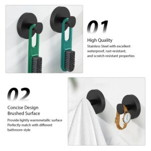 iaredon Suction Cup Hooks for Shower,Shower Suction Cup Towel Holder Hooks,No Drill Suction Hooks for Bathroom,Towel Suction Shower Hooks for Loofah,Glass,Wall,Inside Shower Black (4 Pack)