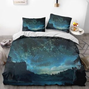 aimery starry night duvet cover set - enchanting starry sky design, luxurious microfiber comforter for all seasons with captivating celestial patterns (king (104"x90"),04)