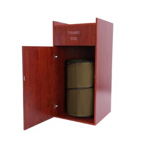 LOYALHEARTDY Restaurant Trash Can Cabinet Wood Commercial Trash Can 30L Trash Bin Cabinet Garbage Receptacle Indoor with Tray Holder for Restaurants Cafeterias Kitchen Mahogany