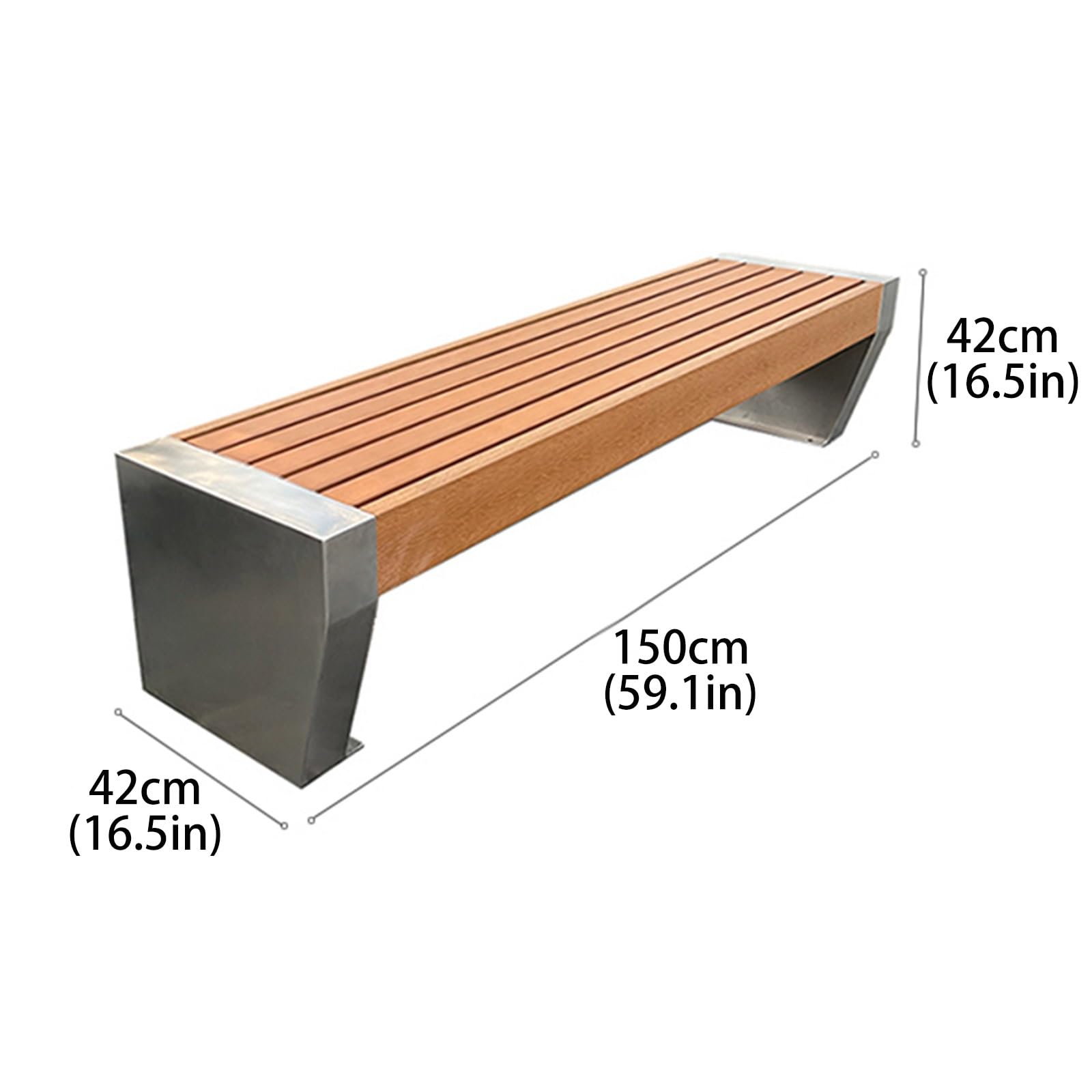 Outdoor Backless Bench, Fade Resistant Garden Bench, All-Weather Metal Bench for Garden, Porch, Backyard, Park, Lawn, Entryway