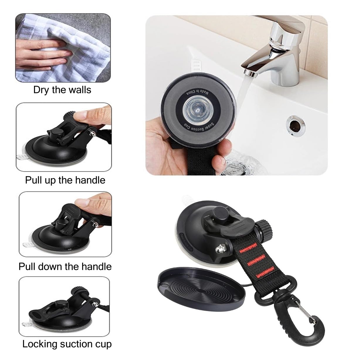 PASUXI Suction Cup Hooks Heavy Duty,4pcs Large Suction Cup Hooks,22 Lbs Heavy Duty Suction Cups,Heavy Duty Suction Cup Hooks,Suction Cups with Hooks|Suitable for Car Awnings, Bathrooms, Glass, Tiles